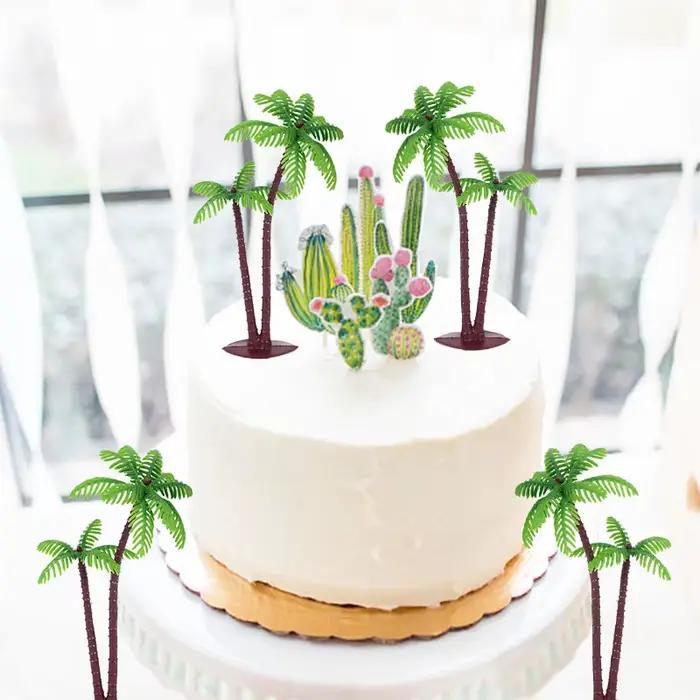 Décoration de gâteau palmier avec noix de coco