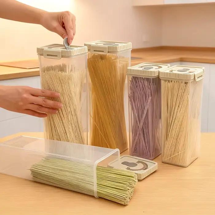 Boîte de rangement de pâtes WORTHBUY avec poignée nouilles résistantes à l'humidité boîte scellée conteneur de stockage spaghetti organisateur de cuisine moderne élégant à offrir