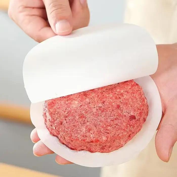 100 feuilles de papier sulfurisé rondes pour burgers, pains et galettes, pour la cuisson et la séparation des galettes de hamburger