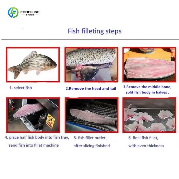 Machine à découper le poisson portable et personnalisée pour la transformation du saumon