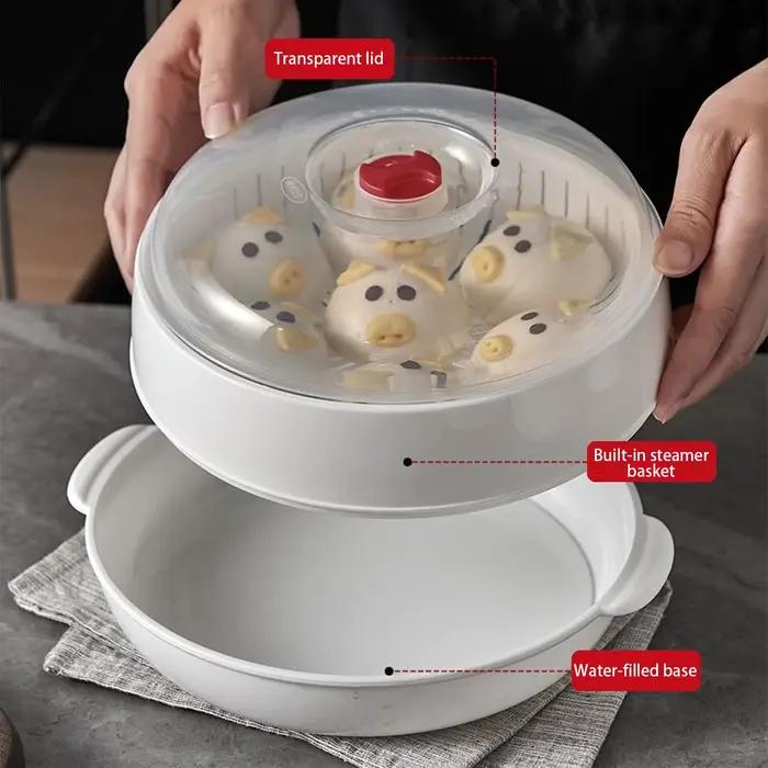 Cuiseur vapeur micro-ondes PP panier à vapeur rouge pour cuisine saine et pratique légumes riz et plats familiaux occasions spéciales