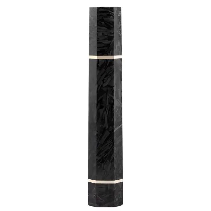 Manche de couteau de cuisine octogonal en résine noire et fibre de carbone