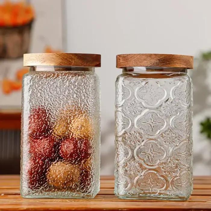 Boites en verre hermetiques style retro pour stockage alimentaire et organisation cuisine en verre avec couleurs douces et touches de design vintage pour la maison et la cuisine
