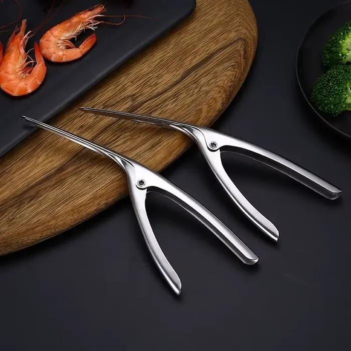 Éplucheur de crevettes en acier inoxydable outil de cuisine pour fruits de mer occasionnelle préparation de repas gastronomiques