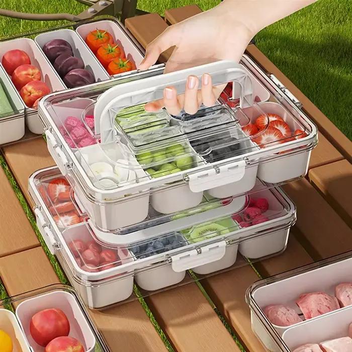 AA20-boîte de stockage des aliments multi-compartiments boîte alimentaire conteneur Transparent réfrigérateur finition plastique stockage des aliments