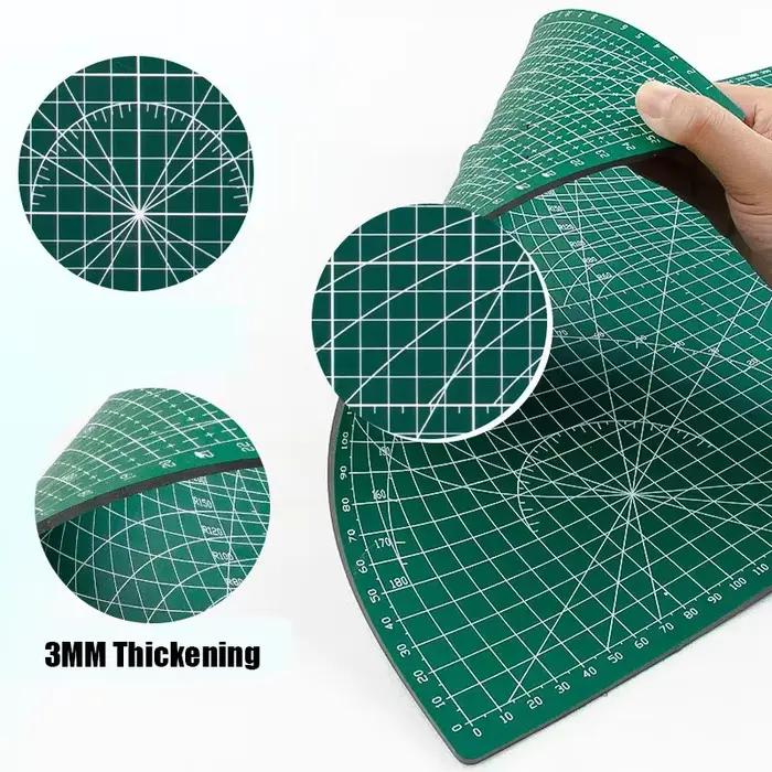 Tapis de découpe en PVC A2/A3 de 3 mm d'épaisseur, double face, antidérapant, avec grille, pour le bricolage, la création de modèles, outil artisanal