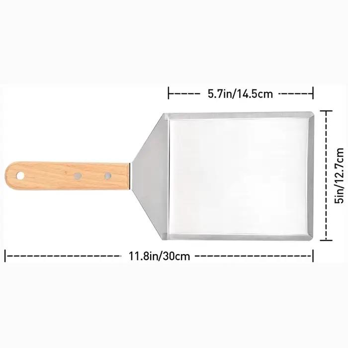 Spatule en acier inoxydable avec manche en bois