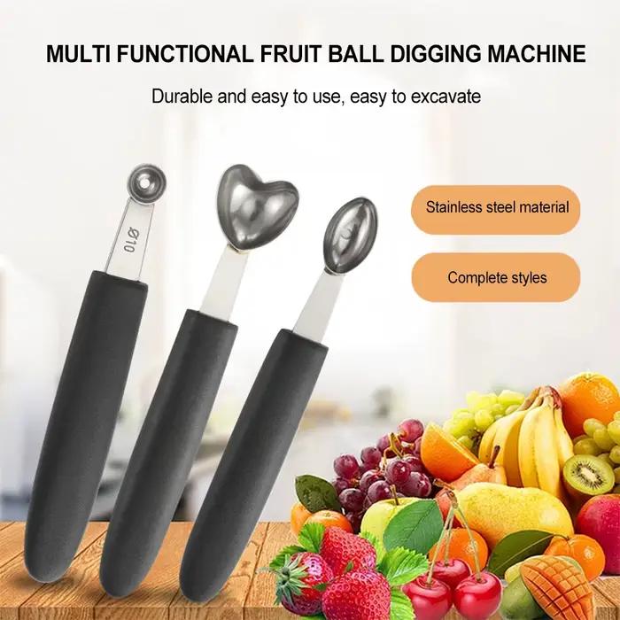 Cuillères à melon rondes simples en acier inoxydable de 10 mm/15 mm, outil indispensable pour les chefs professionnels et les cuisiniers amateurs