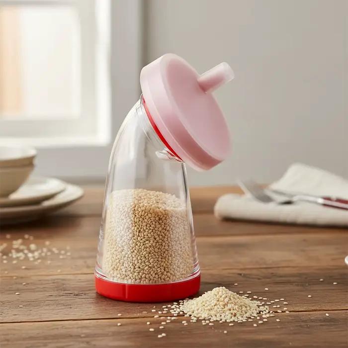 Broyeur manuel de graines de sésame gris clair pour salades de riz nouilles et sautés en cuisine à domicile occasionnels et cadeaux pour amateurs de cuisine