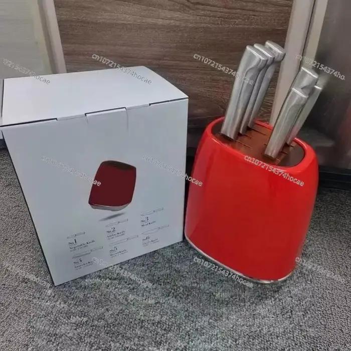 Ensemble de couteaux vintage en acier inoxydable pour la maison avec support à couteaux pour la décoration et l'efficacité de la cuisine occassions spéciales
