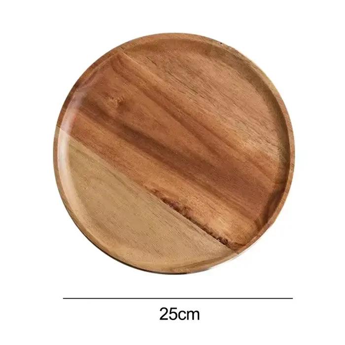Nouvelle Assiette Ronde en Bois DIY 2026 de 15/20/25 cm pour le Thé, la Table, les Snacks, le Pain et les Fruits Secs