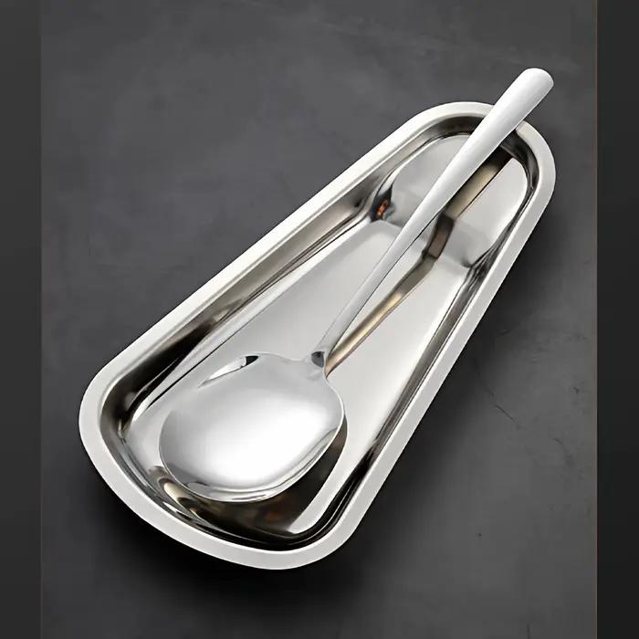 Support de plateau de buffet en acier inoxydable de style coréen, support pour pince à aliments, pince à pain, plateau en forme d'éventail, support pour cuillères, support pour couverts, plateau à vai