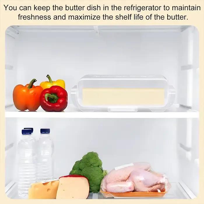 Plat à beurre hermétique avec spatule, boîte à beurre scellée peu encombrante, boîte de rangement de fromage pour étagère de porte de réfrigérateur