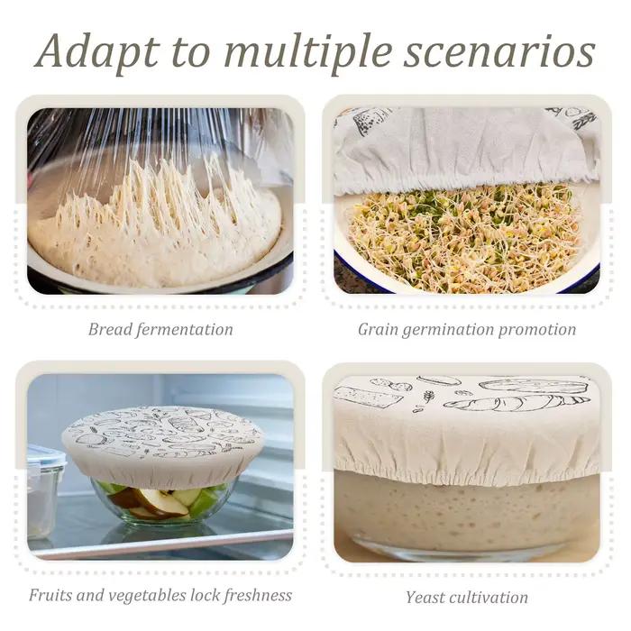Lot de 2/3 couvercles élastiques pour bacs à levain, accessoires de cuisson pour la levée du pain et la culture de la levure de grains