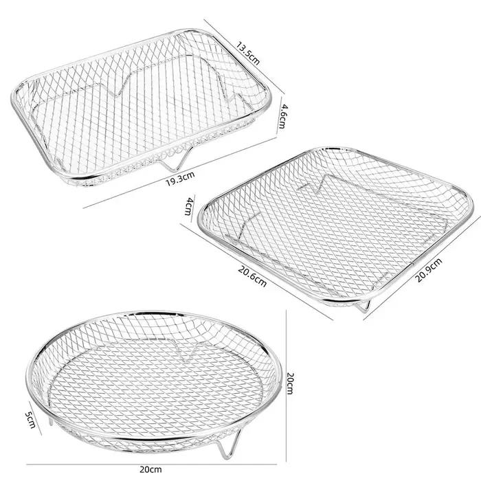 Nouveau support de friteuse à Air empilable Durable, plateau de friteuse à Air antiadhésif en acier inoxydable, panier de gril, Gadgets de cuisine