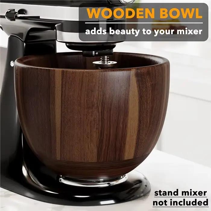 Support pour bols mélangeurs en bois d'acacia A74G - Pour KitchenAid 4