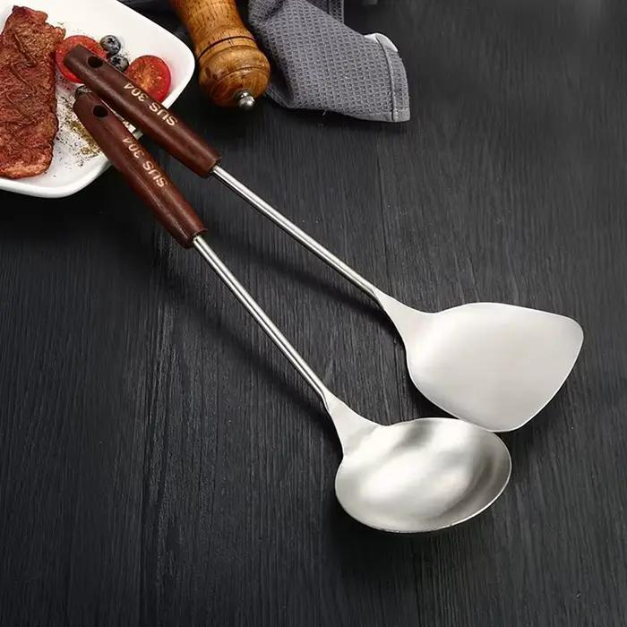 Ensemble de spatule en fer et louche en acier inoxydable