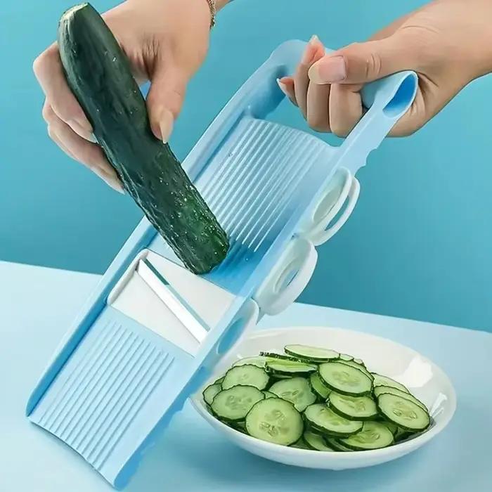 Trancheuse à mandoline pour cuisine trancheuse alimentaire mandoline 7 en 1, râpe à pommes de terre/fromage/légumes/carottes/combre