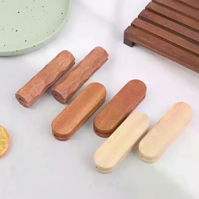 Ensemble de 2 poêles de gril Anti-brûlure avec manche en bois de Sapele pour la cuisson de Sauce et de Sauté - Accessoire d'ustensiles de cuisine