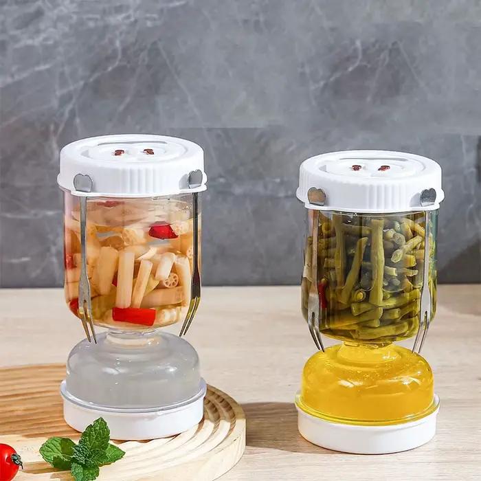 Pot de cornichons avec couvercles passoire Olives sablier cruche stockage des aliments récipient Kimchi maison