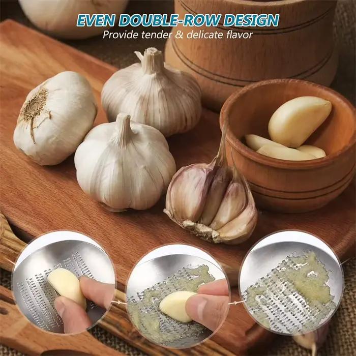 Cuillère à râpe à gingembre en acier inoxydable, cuillères à ail et à gingembre, broyeur de gingembre de cuisine polyvalent pour hacher des Fruits et légumes à l'ail