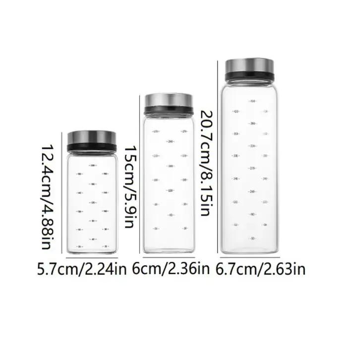 Boîte d'assaisonnement en verre à haute teneur en Borosilicate de 200/300/500ml, bouteille de sel de condiments solides, poivre, épices, Shaker avec couvercle rotatif