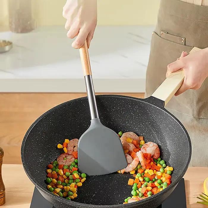 Ensemble d'ustensiles de cuisine en silicone antiadhésif