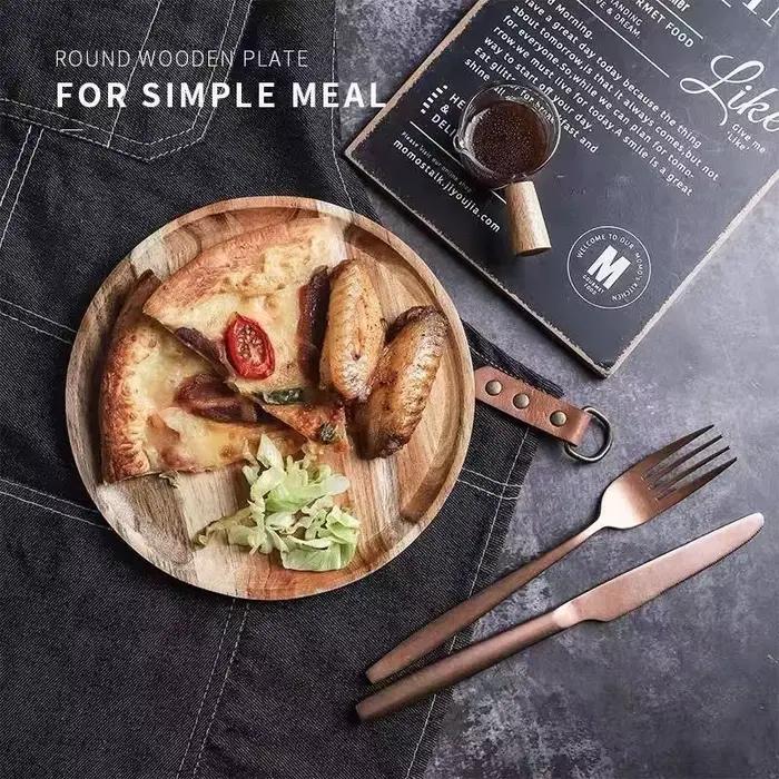 Nouvelle Assiette Ronde en Bois DIY 2026 de 15/20/25 cm pour le Thé, la Table, les Snacks, le Pain et les Fruits Secs