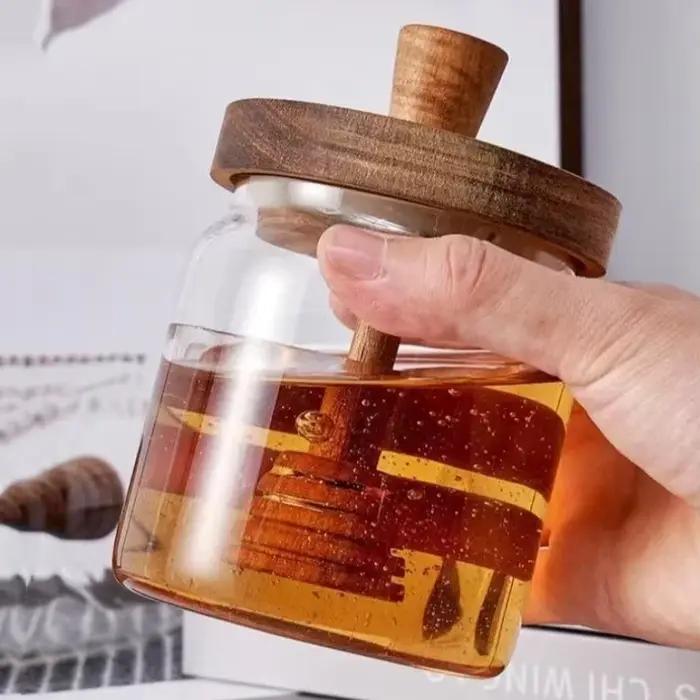 Pot de miel scellé en verre à haute teneur en Borosilicate de 500ML
