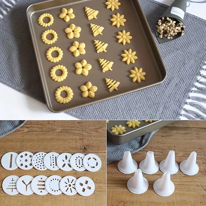 1 ensemble-presse à biscuits-nette pour fabriquer de petits biscuits- comprend des pistolets et des accessoires de presse en plastique-outils de cuisine de base