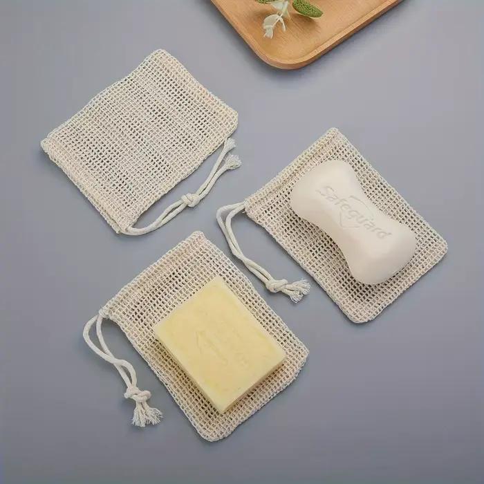 Sac réutilisable et respirant pour économiser le savon, conçu pour le nettoyage, le rasage et les essentiels du voyage du visage, gris clair, pour une peau douce et saine