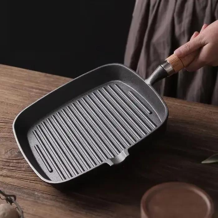 Poêle à steak en fonte épaissie