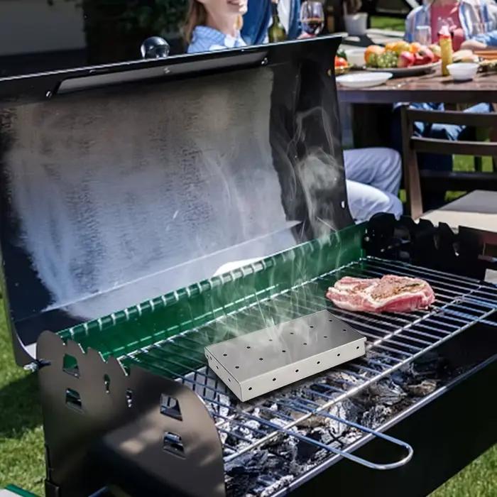 Boîte de fumeur en acier inoxydable pour barbecue à gaz
