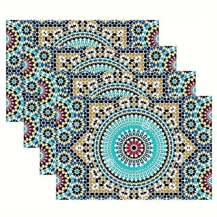 2/4 sets de dessous-de-plat avec un design marocain