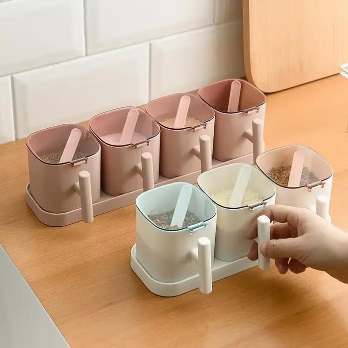 Ensemble de Boîtes d'Assaisonnement, Sucrier Belle, Sel, Shaker à Épices, Pots de Rangement, Gadget, Accessoires de Cuisine, Récipient à Condiments
