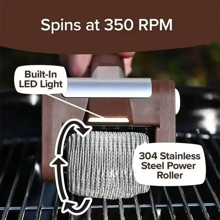 Brosse à gril électrique à rouleau 350 tr/min