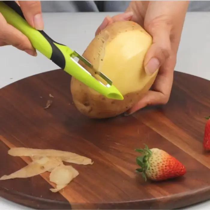 Couteau à éplucher cuisine ménage acier inoxydable multifonctionnel outil