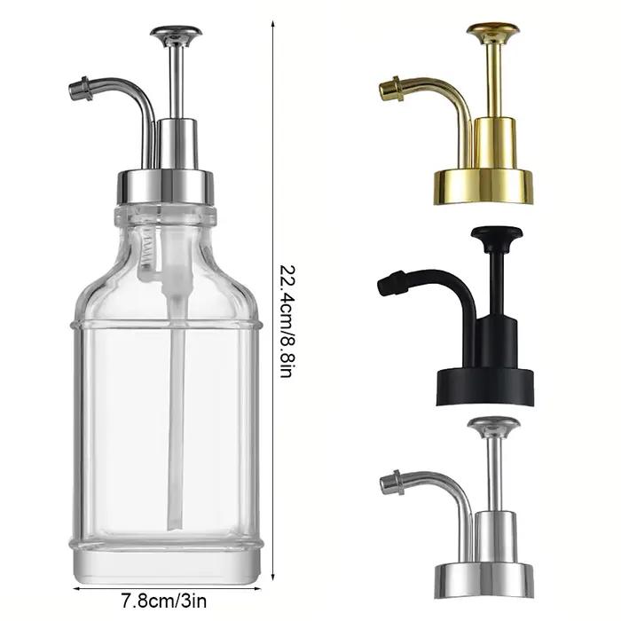 Distributeur de Sistressde Café en Verre de 500ml avec Pompe en Acier, Bouteille, Huile, Tous les Jours, Érable, Accessoires de Bar