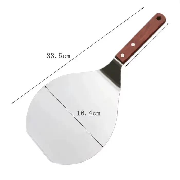 Pelle à Pizza en acier inoxydable, ascenseur de cuisine, spatule circulaire, palette à Pizza, trou de suspension, outil de cuisson, pelle à gâteaux, outil de Chef, vente en gros