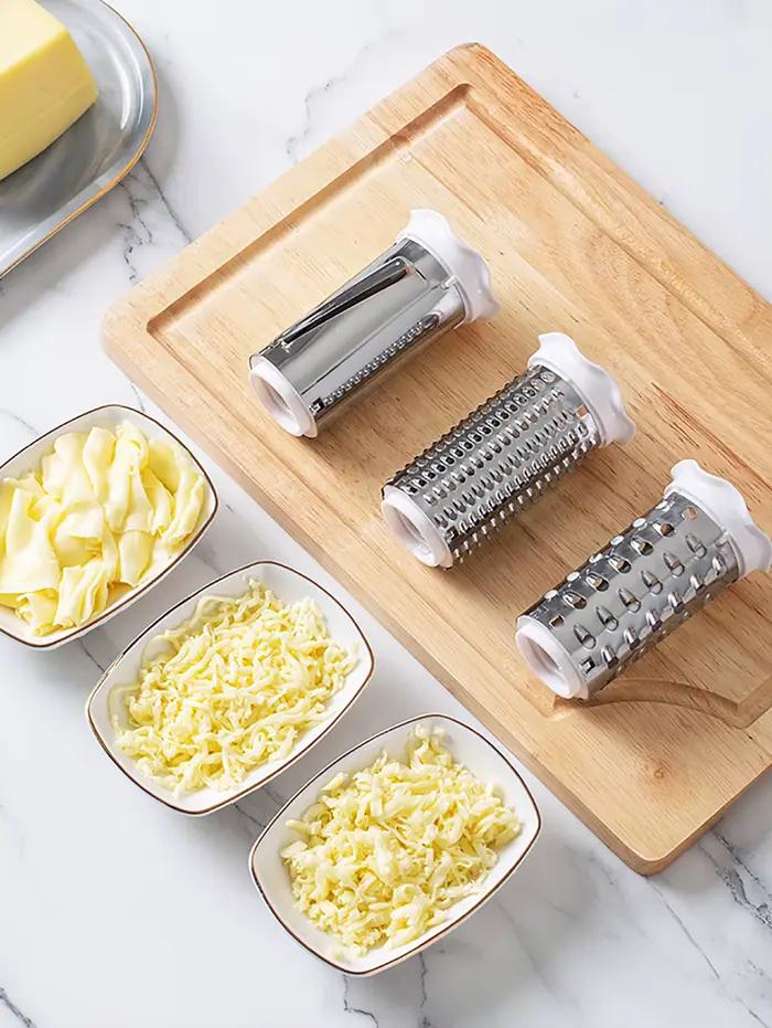 Râpe à fromage rotative classique – Râpe à main – Peut être utilisée pour le fromage dur, le chocolat et plus encore – Avec poignée et tambour confortables