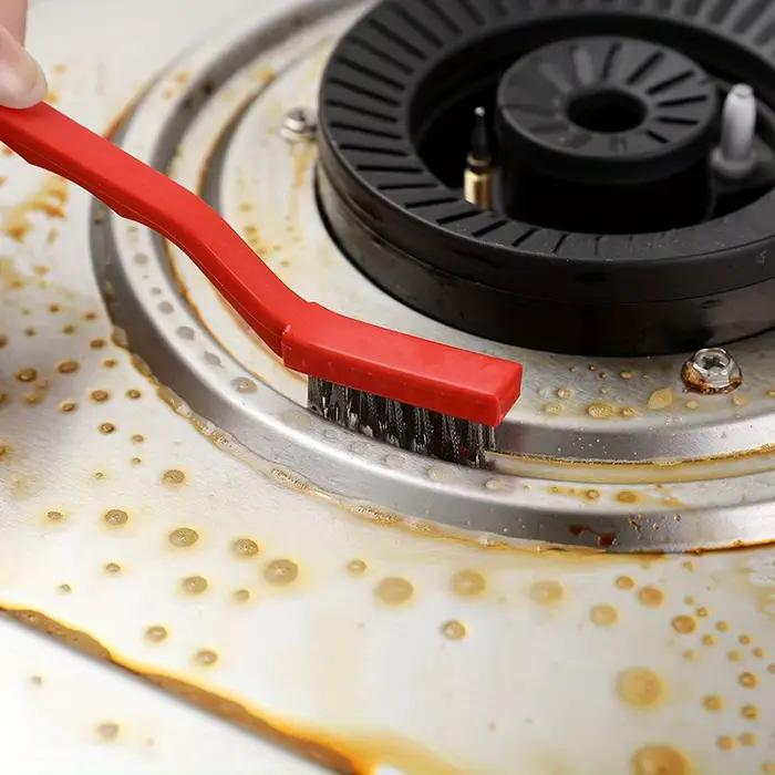 Brosse de nettoyage de cuisinière à gaz, épurateur de fil métallique, outils en cuivre et en fer, élimination de la saleté d'huile de rouille 3 pièces