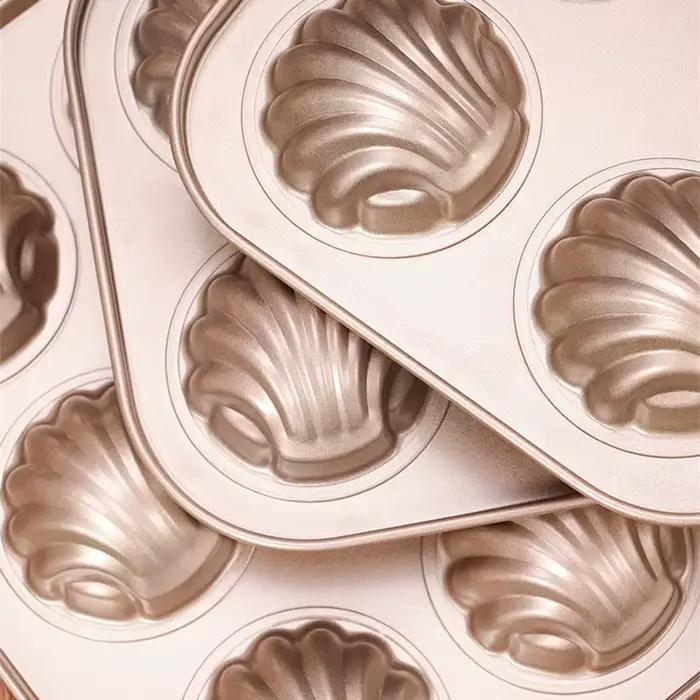 Moule à madeleines antiadhésif 6/12 cavités en acier au carbone