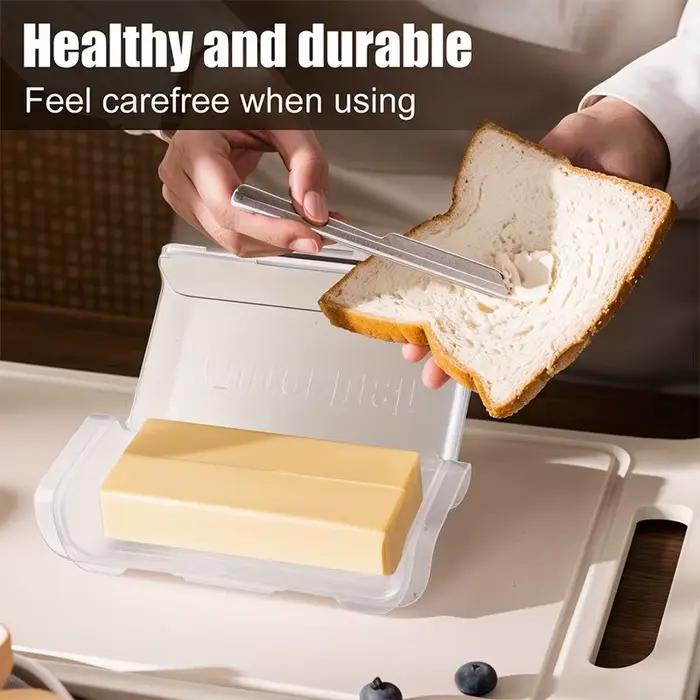 Plat à beurre hermétique avec spatule, boîte à beurre scellée peu encombrante, boîte de rangement de fromage pour étagère de porte de réfrigérateur