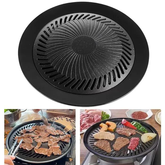 Poêle à griller coréenne KOSUN de 10 pouces pour la cuisson en intérieur, plaque de cuisson antiadhésive, poêle à barbecue sans fumée pour cuisinière à gaz et cuisinière à cassette
