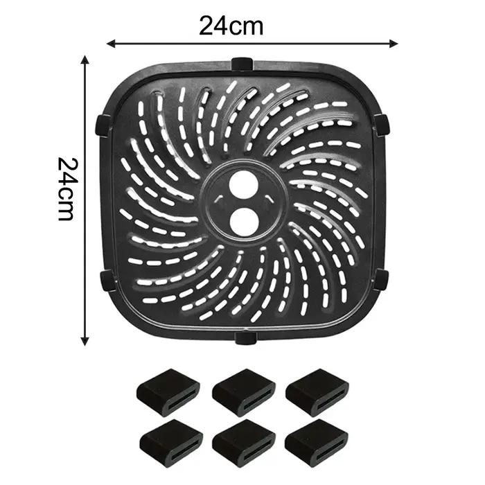 Poêle à griller conçue pour s'adapter à la friteuse à air PowerXL Pro 6 QT avec revêtement émaillé et système de protection des parois internes