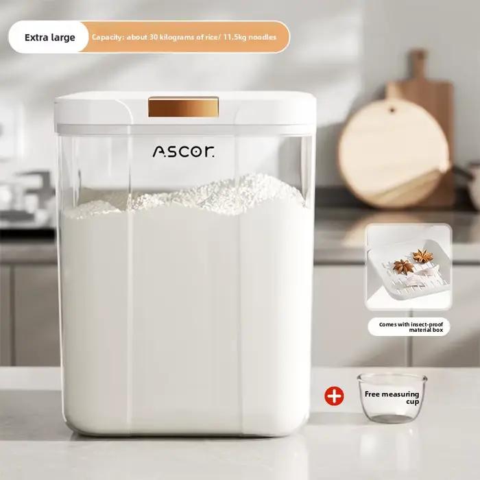 Réservoir de stockage de farine, qualité alimentaire domestique, nouilles de grains de riz scellées, stockage de grande capacité, résistant aux insectes et à l'humidité