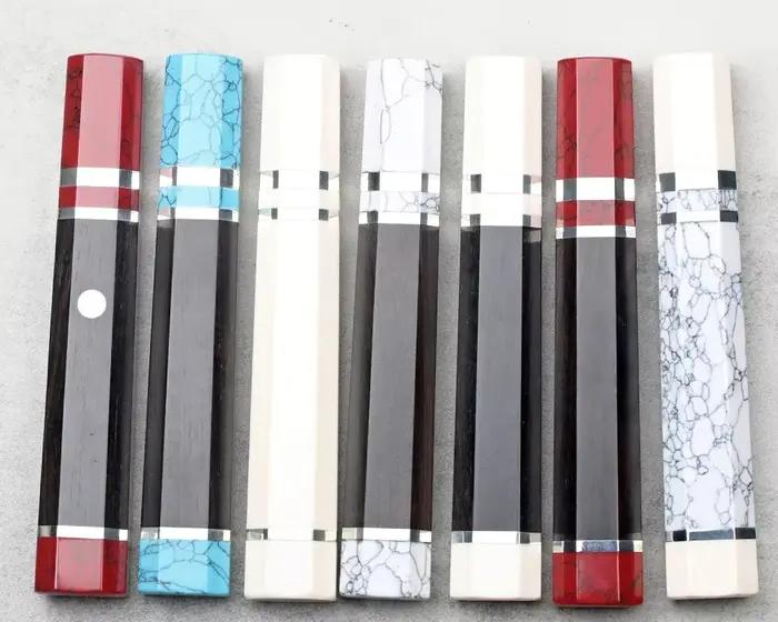 Manches de couteau en bois d'ébène octogonaux de 5