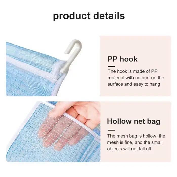 Sac de rangement transparent en maille pour réfrigérateur