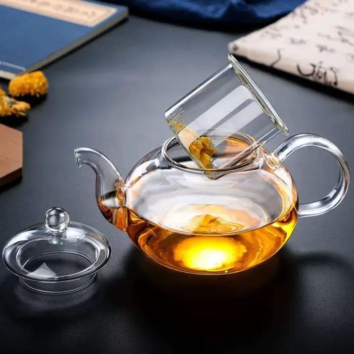 Théière en verre transparent de 400/600/1000ml