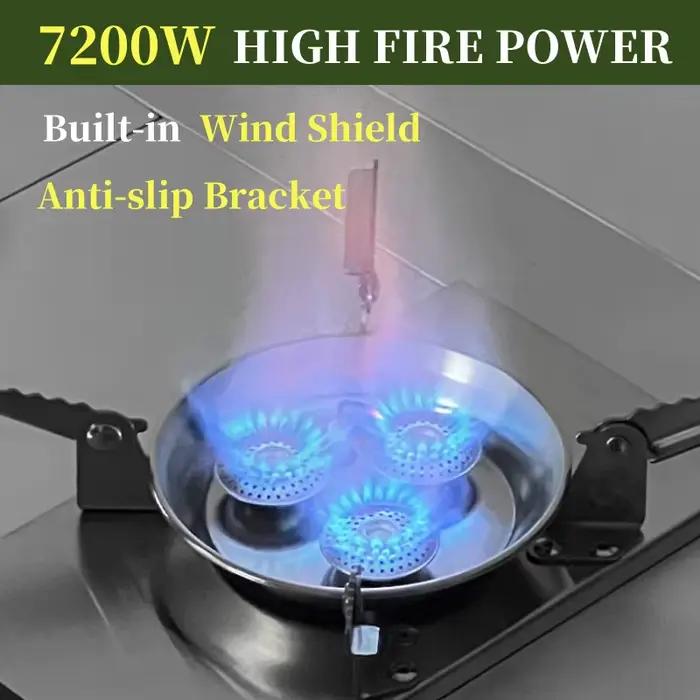 Cuisinière à gaz demi-unité IGT 7200W haute puissance en acier inoxydable plaque de brûleur IGT pliant Camping Igt brûleur à gaz barbecue gril cuisinière de bureau